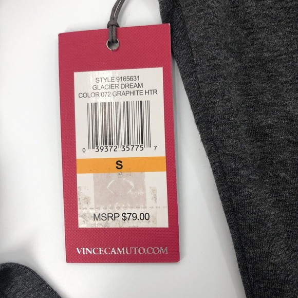 Vince Camuto Womens Top Small Gray Metal Stud Long Sleeve Stretch Rayon Knit NEW - Picture 7 of 12